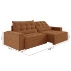 Sofá Retrátil Reclinável 4 Lugares 260cm Porta Copos E Usb Em