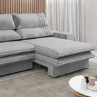 Sofá Retrátil Reclinável 4 Lugares 270 Cm Jamaica Veludo Cinz