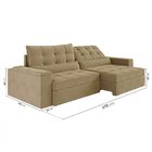 Sofá Retrátil Reclinável 4 Lugares 270cm Porta Copos E Usb Em