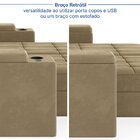 Sofá Retrátil Reclinável 4 Lugares 270cm Porta Copos E Usb Em
