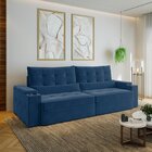 Sofá Retrátil Reclinável 4 Lugares 280cm Porta Copos E Usb Em