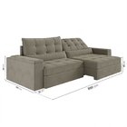 Sofá Retrátil Reclinável 4 Lugares 300cm Porta Copos E Usb Em