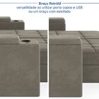 Sofá Retrátil Reclinável 4 Lugares 300cm Porta Copos E Usb Em