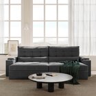 Sofá Retrátil Reclinável 4 Lugares 300cm Porta Copos E Usb Em