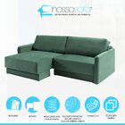 Sofá Retrátil Reclinável 4 Lugares Braço Fino 200 Cm Mola D28