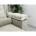 Sofá Retrátil Reclinável 4 Lugares Las Vegas Veludo Bege 2,30m