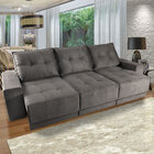 Sofá Retrátil Reclinável 5 Lugares 290 Cm Brusque D26 Suede C