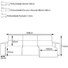Sofá Retrátil Reclinável 5 Lugares Sala De Estar 344cm Russo