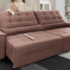 Sofá Retrátil/reclinável Alaska 2,10m Suede Veludo Tabaco C/