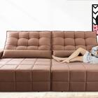 Sofá Retrátil/reclinável Alaska 2,10m Suede Veludo Tabaco C/