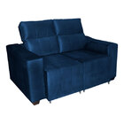 Sofá Retrátil Reclinável Alfa 2 Lugares Azul – Ws Estofados