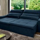 Sofá Retrátil/reclinável Amsterdam 2,50m Suede Velut Azul Mar