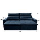 Sofá Retrátil/reclinável Amsterdam 2,50m Suede Velut Azul Mar