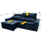 Sofá Retrátil/reclinável Amsterdam 2,50m Suede Velut Azul Mar