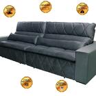 Sofá Retrátil/reclinável Amsterdam 2,70m Suede Velut Esverdea