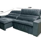 Sofá Retrátil/reclinável Amsterdam 2,70m Suede Velut Esverdea