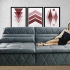 Sofá Retrátil/reclinável Amsterdam 2,70m Suede Velut Esverdea