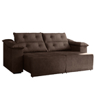 Sofá Retrátil Reclinável Bergamo 2,10m 4 Lugares Veludo Marro