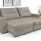 Sofá Retrátil Reclinável Cancún 2,90 Veludo Castanho Premium