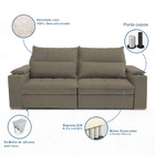 Sofá Retrátil Reclinável Casal 2 Lugares 2 30m California Vel