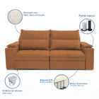 Sofá Retrátil Reclinável Casal 2 Lugares 2 30m California Vel