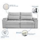 Sofá Retrátil Reclinável Casal 2 Lugares 2 70m California Vel