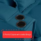 Sofá Retrátil Reclinável Com Porta Copos 190cm Istambul Yesca