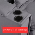 Sofá Retrátil Reclinável Com Porta Copos 190cm Istambul Yesca