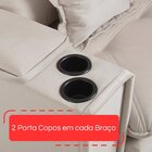Sofá Retrátil Reclinável Com Porta Copos 190cm Istambul Yesca