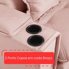 Sofá Retrátil Reclinável Com Porta Copos 210cm Istambul Yesca