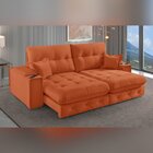 Sofá Retrátil Reclinável Com Porta Copos 210cm Istambul Yesca