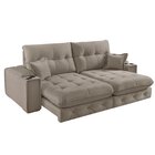 Sofá Retrátil Reclinável Com Porta Copos 210cm Istambul Yesca