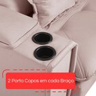 Sofá Retrátil Reclinável Com Porta Copos 210cm Istambul Yesca