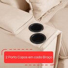 Sofá Retrátil Reclinável Com Porta Copos 230cm Istambul Yesca