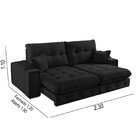 Sofá Retrátil Reclinável Com Porta Copos 230cm Istambul Yesca