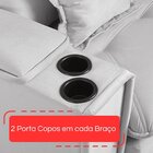 Sofá Retrátil Reclinável Com Porta Copos 250cm Istambul Yesca