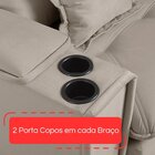 Sofá Retrátil Reclinável Com Porta Copos 250cm Istambul Yesca