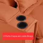 Sofa Retratil Reclinavel Com Porta Copos 290cm Istambul Yesca