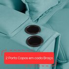 Sofá Retrátil Reclinável Com Porta Copos 290cm Istambul Yesca