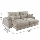 Sofa Retratil Reclinavel Com Porta Copos 290cm Istambul Yesca