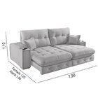 Sofá Retrátil Reclinável Com Porta Copos E Usb 190cm Istambul