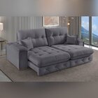 Sofá Retrátil Reclinável Com Usb 190cm Istambul Yescasa Cinza