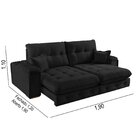 Sofá Retrátil Reclinável Com Usb 190cm Istambul Yescasa Preto