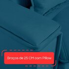 Sofá Retrátil Reclinável Com Usb 230cm Istambul Yescasa Azul