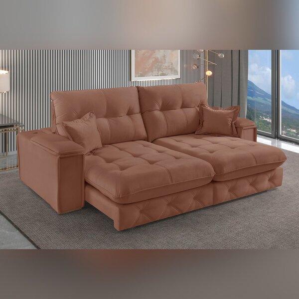 Sofá Retrátil Reclinável Com Usb 250cm Istambul Yescasa Marro