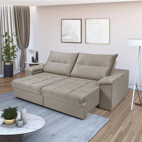 Sofá Retrátil Reclinável Dallas 2 Lugares Chocolate Império