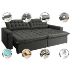 Sofá Retrátil Reclinável E Cama 2,15m Cama Inbox Flex Suede V