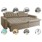 Sofá Retrátil Reclinável E Cama 2,35m Cama Inbox Flex Suede V