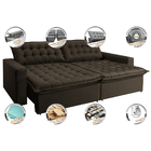 Sofá Retrátil Reclinável E Cama 2,95m Cama Inbox Flex Suede V