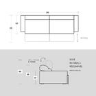 Sofá Retrátil/reclinável Grécia 2,10m Suede Velut Cinza C/ Mo